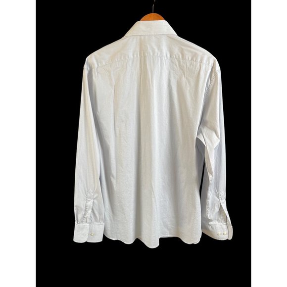 John Varvatos USA Regular Fit Button Down Shirt Light Gray Pinstripes Sz 17 - Picture 3 of 7